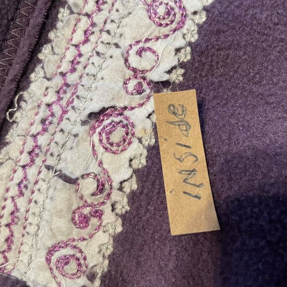 Penmans purple fleece jacket, full zip embroidered SIZE XL retro boxy - Picture 8 of 12